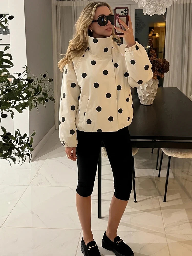 Y2K Spring Polka Dot Jacket Coat