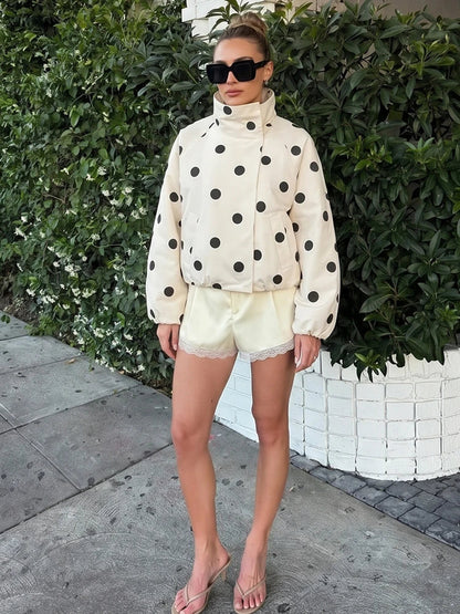 Y2K Spring Polka Dot Jacket Coat