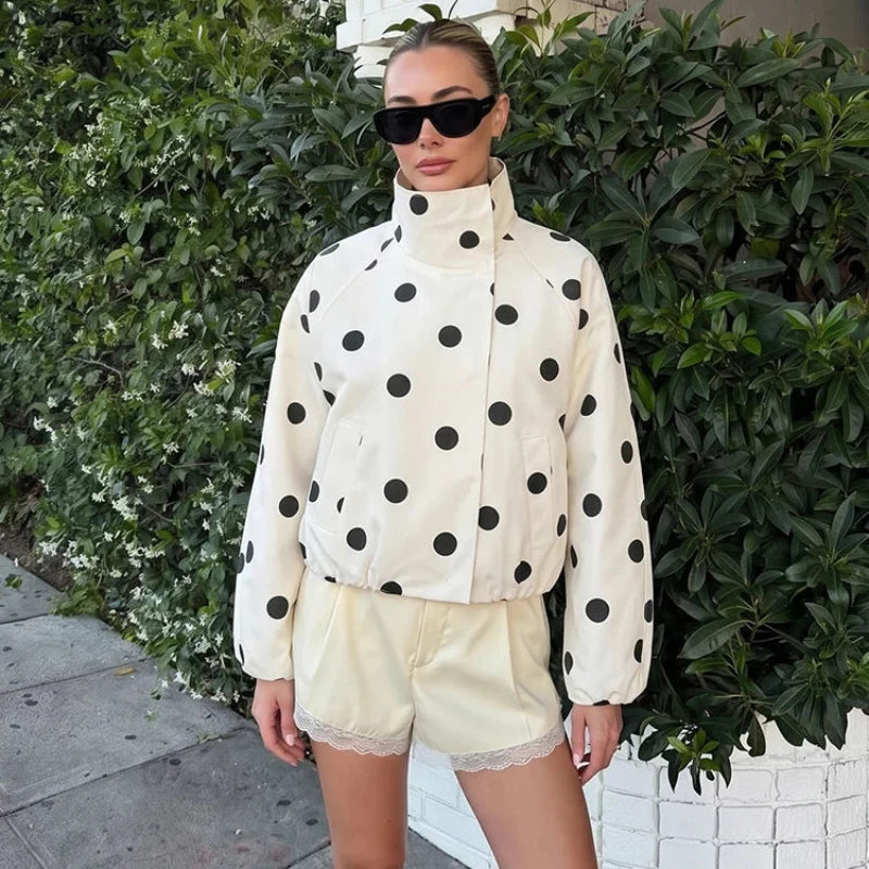 Y2K Spring Polka Dot Jacket Coat