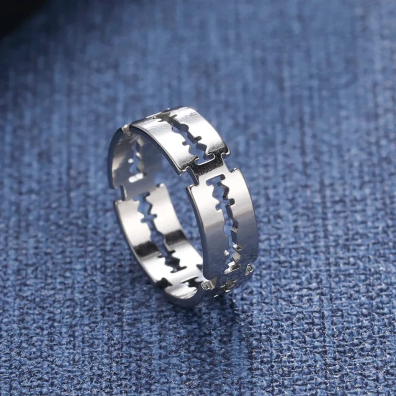 Y2K Stainless Steel Blade Ring