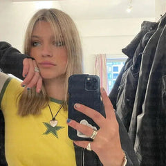 Y2K Star Baby Tee  Yellow