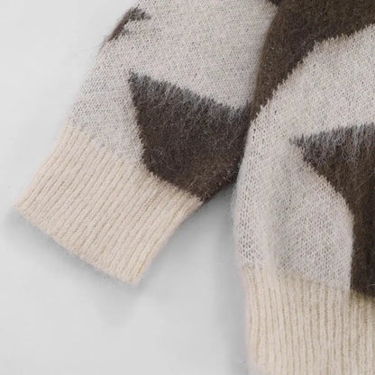 Y2K Star Struck Woven Plaid Knit Jumper
