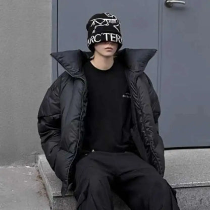 Y2K Star Zipper Padded Puffer Jacket Coat