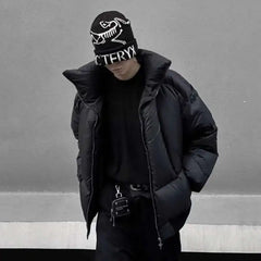 Y2K Star Zipper Padded Puffer Jacket Coat