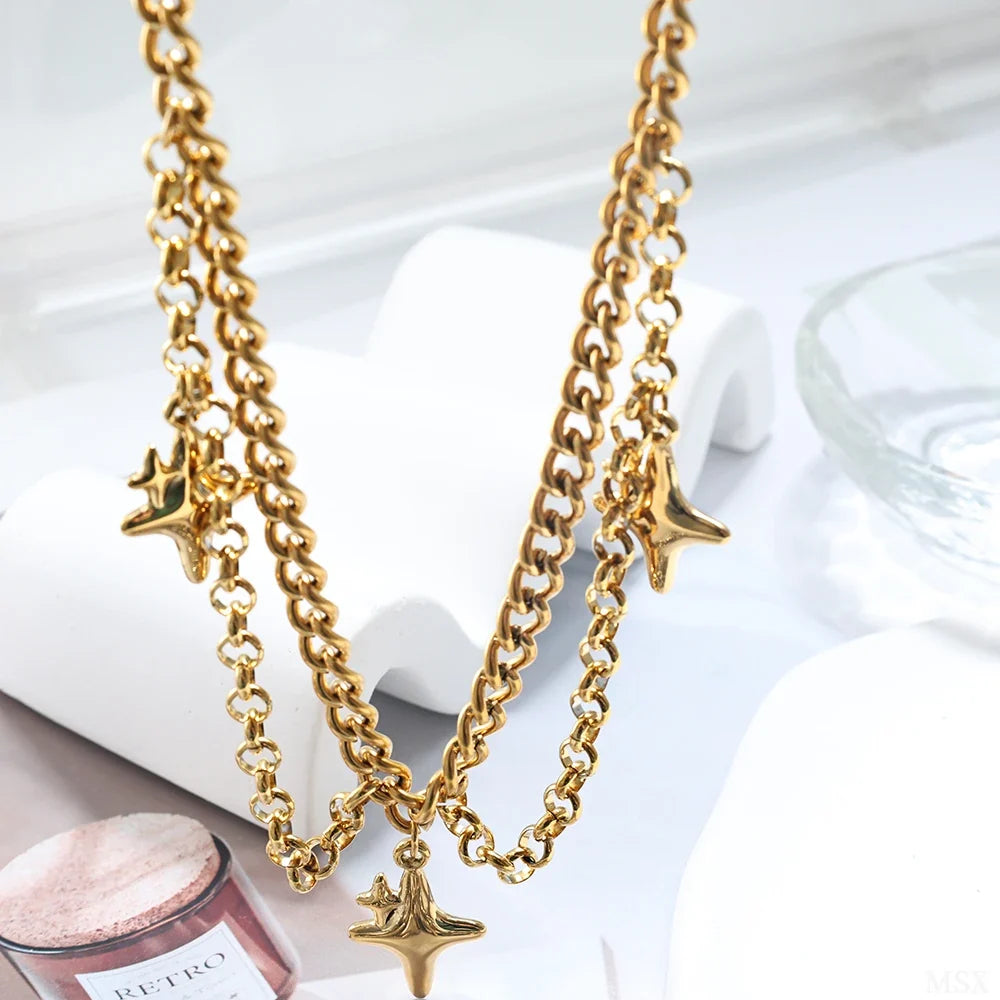 Y2K Starry Night Pendant Necklace