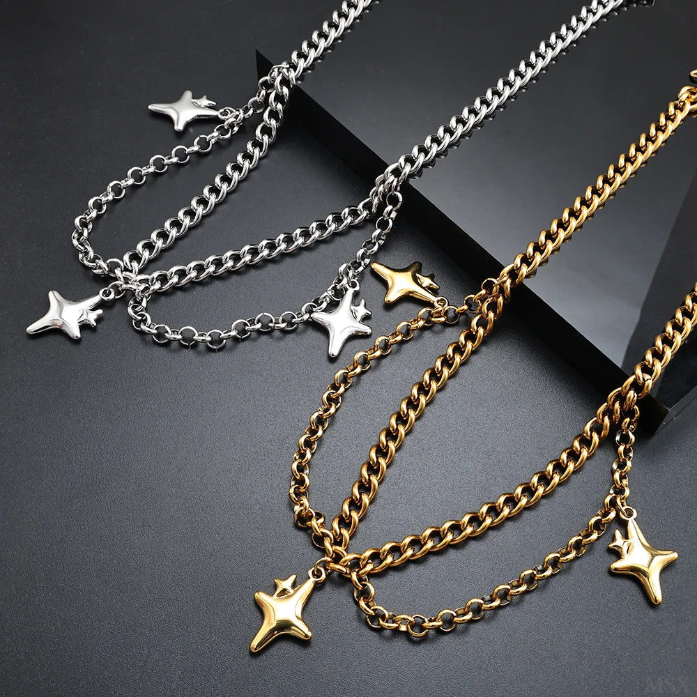 Y2K Starry Night Pendant Necklace