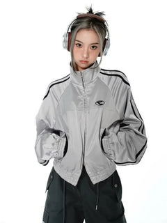 Y2K Streetwear Aesthetic Double Zipper Sports Jacket