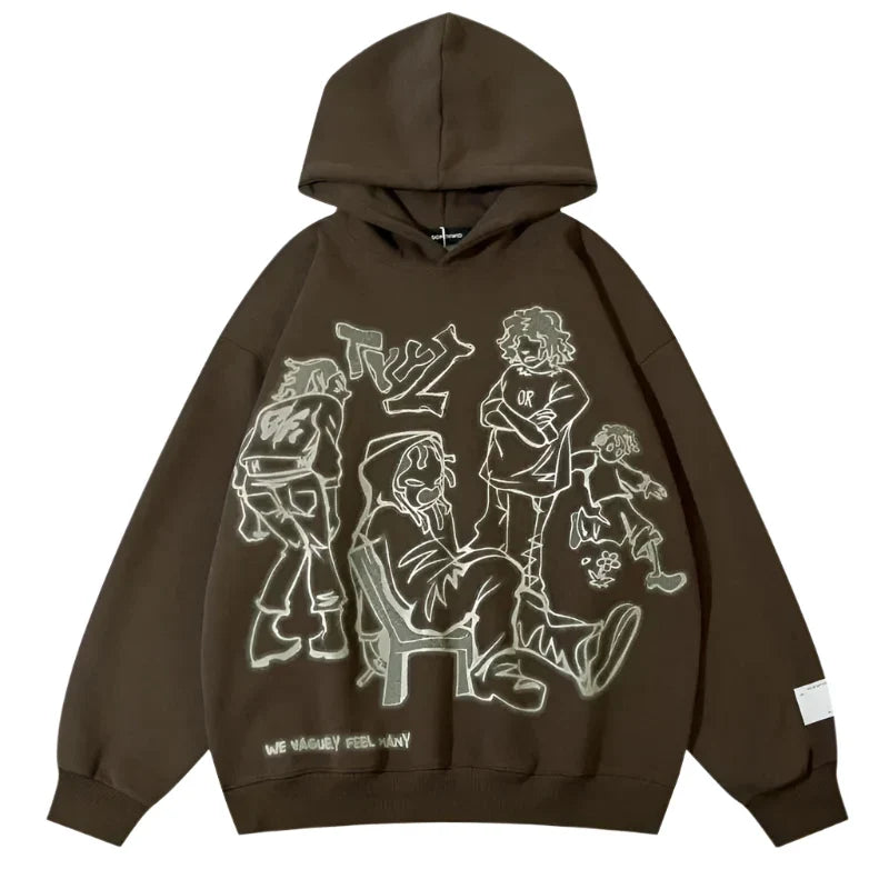 Y2K Streetwear Cartoon Hoodie