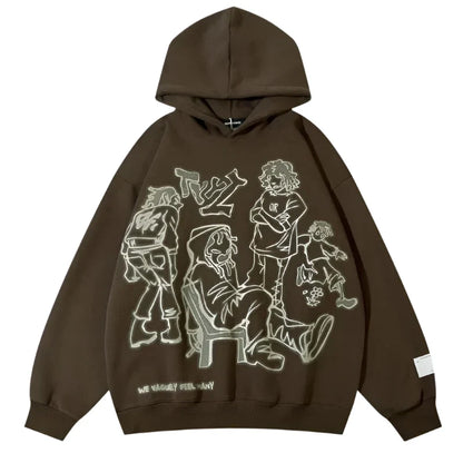 Y2K Streetwear Cartoon Hoodie
