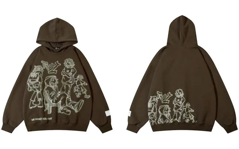 Y2K Streetwear Cartoon Hoodie