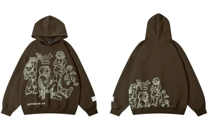 Y2K Streetwear Cartoon Hoodie