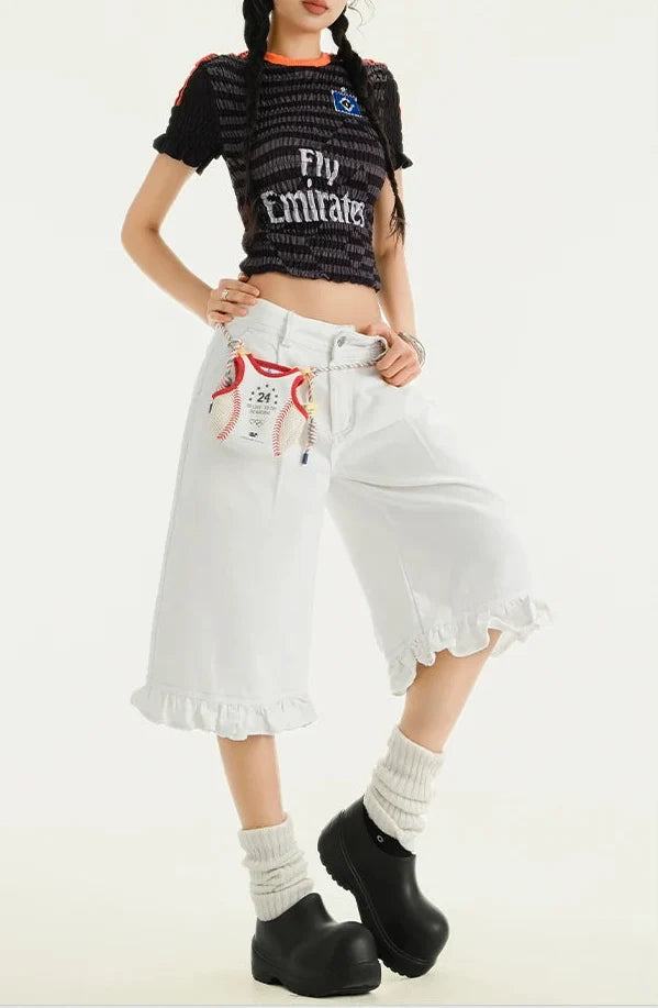 Y2K Streetwear Womens Denim Shorts Jorts
