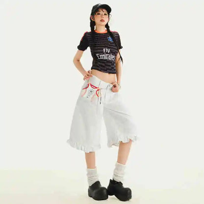 Y2K Streetwear Womens Denim Shorts Jorts