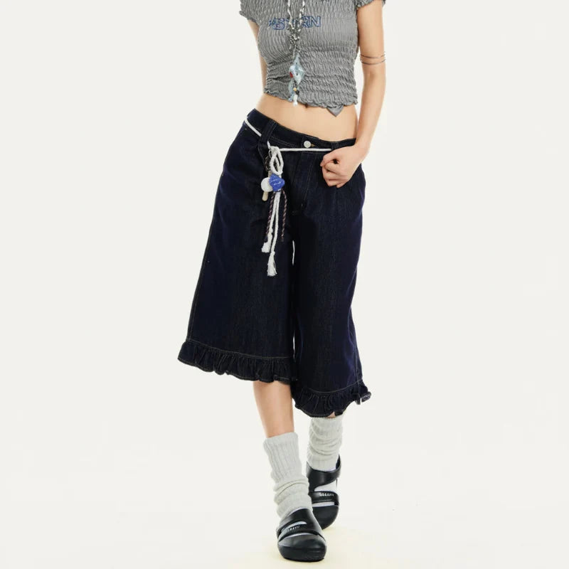 Y2K Streetwear Womens Denim Shorts Jorts