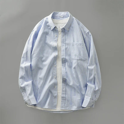 Y2K Striped Long Sleeve Button Down Shirt