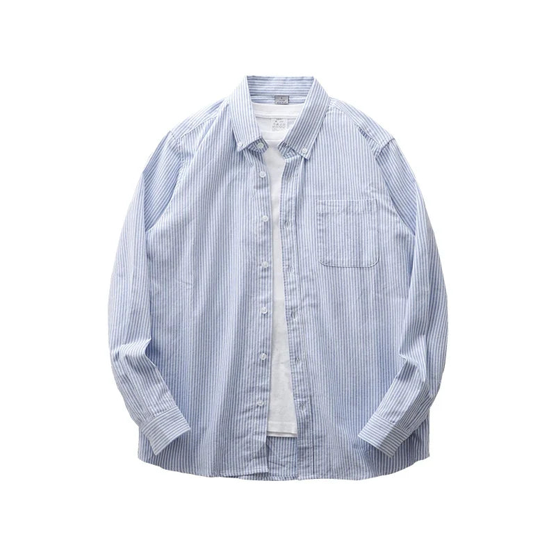 Y2K Striped Long Sleeve Button Down Shirt