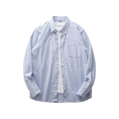 Y2K Striped Long Sleeve Button Down Shirt
