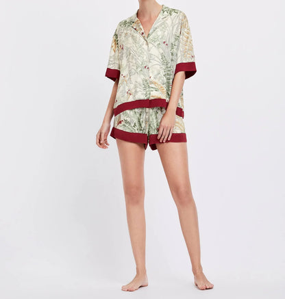 Y2K Summer Collared Two Piece Pyjamas