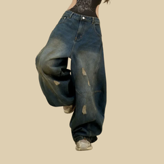 Y2K Super Baggy Distressed Womens Jeans
