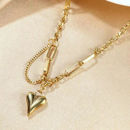 Y2K Sweet Peach Heart Pendant Necklace