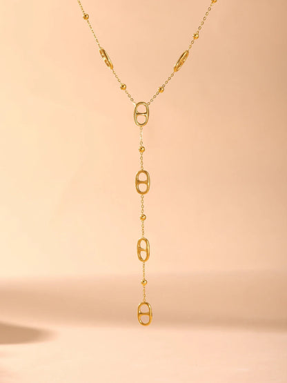 Y2K Tab Long Chain Necklace