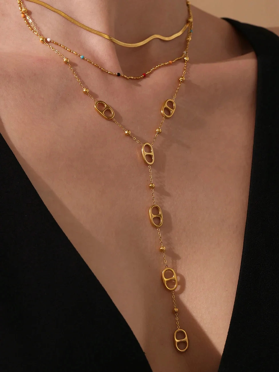 Y2K Tab Long Chain Necklace