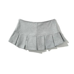 Y2K Terry Fabric Low Waist Pleated Micro Mini Skirt