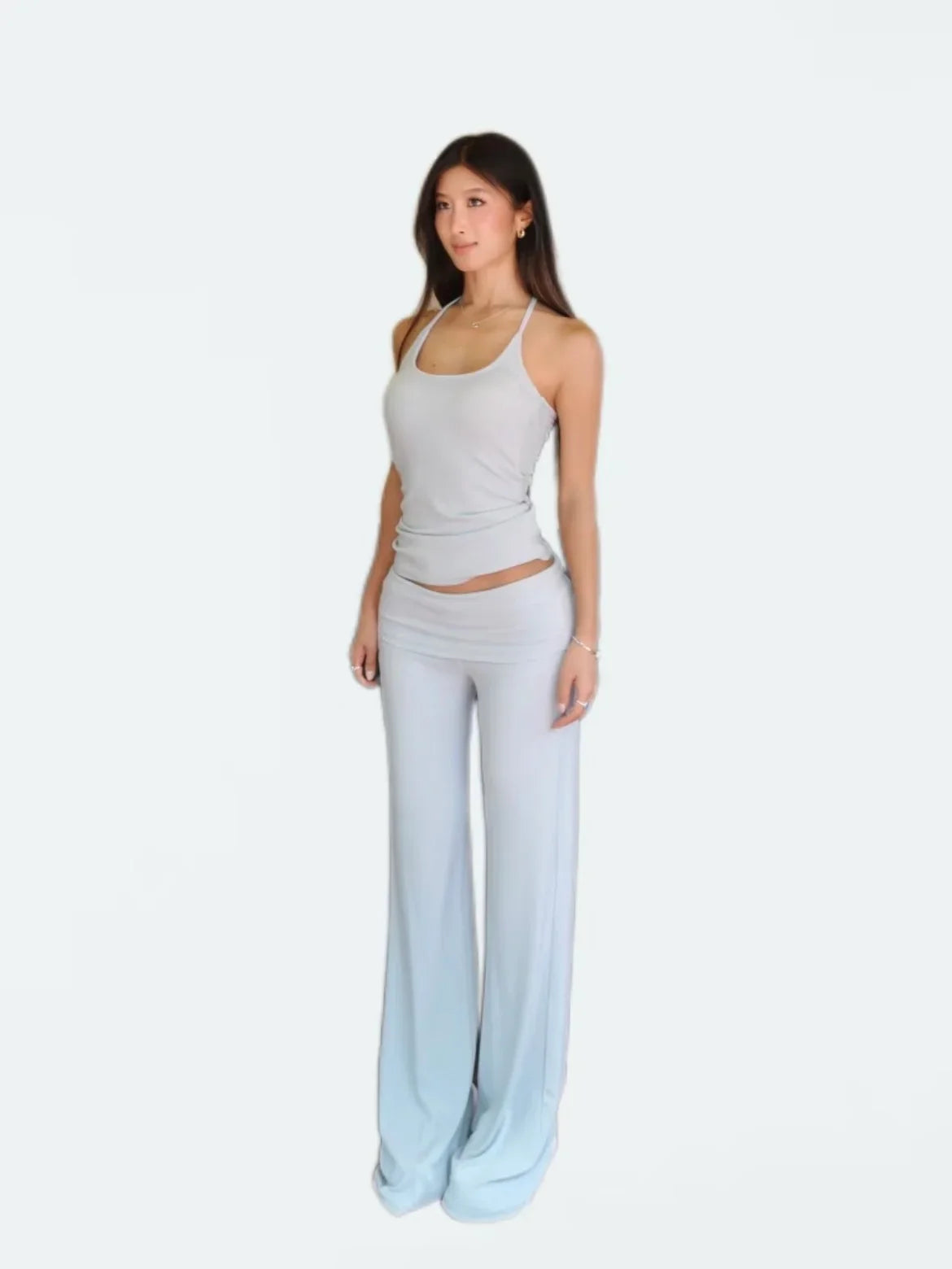 Y2K "The Classic" Folded Low Waist Cotton Jersey Flared Sweatpant Joggers Trousers