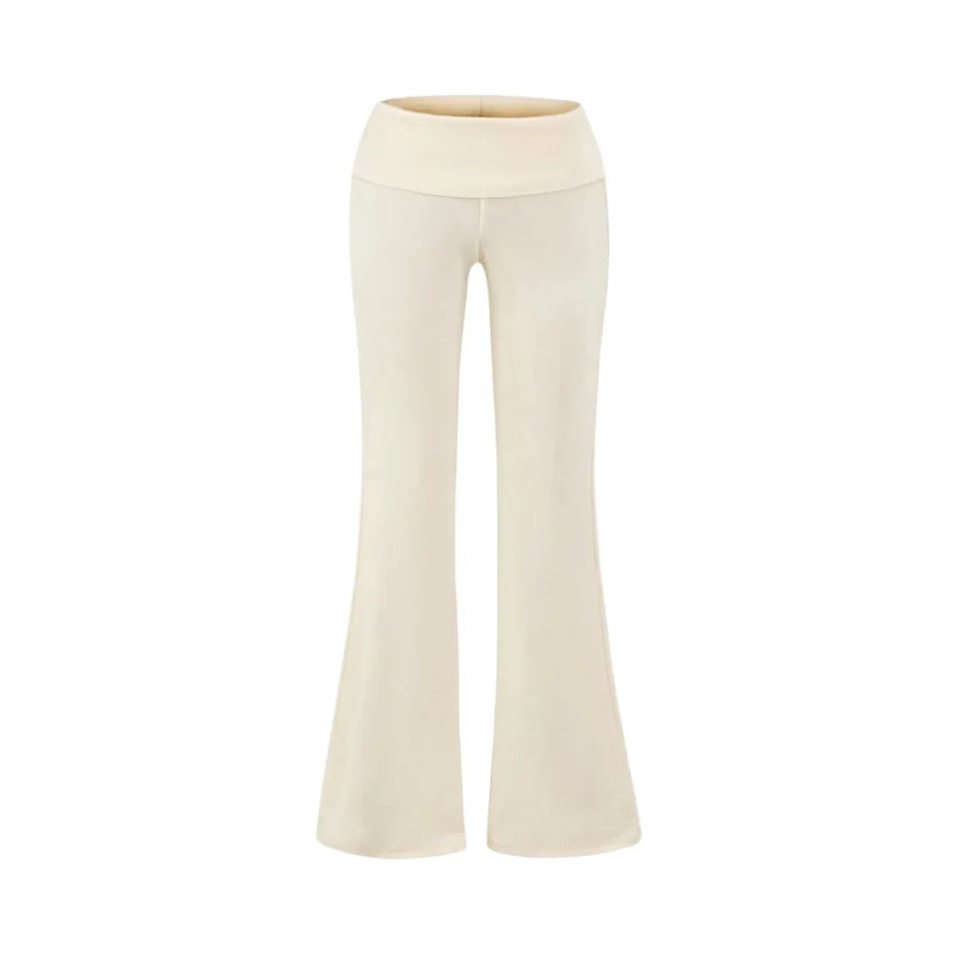 Y2K "The Classic" Folded Low Waist Cotton Jersey Flared Sweatpant Joggers Trousers