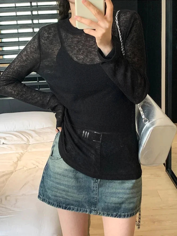 Y2K Thin Long Sleeve Summer Top