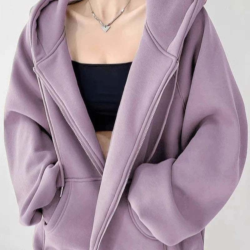 Y2K Thin Womens Full Zip Up Hoodie