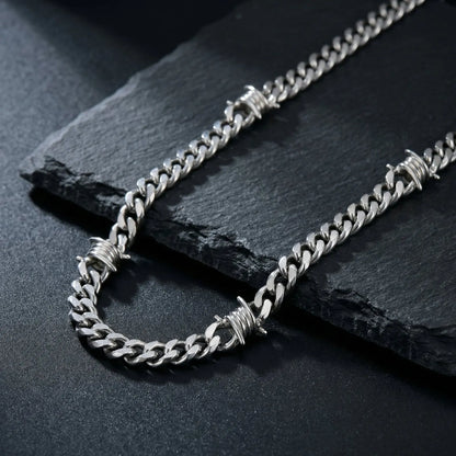 Y2K Thorns Barbed Cuban Chain Necklace