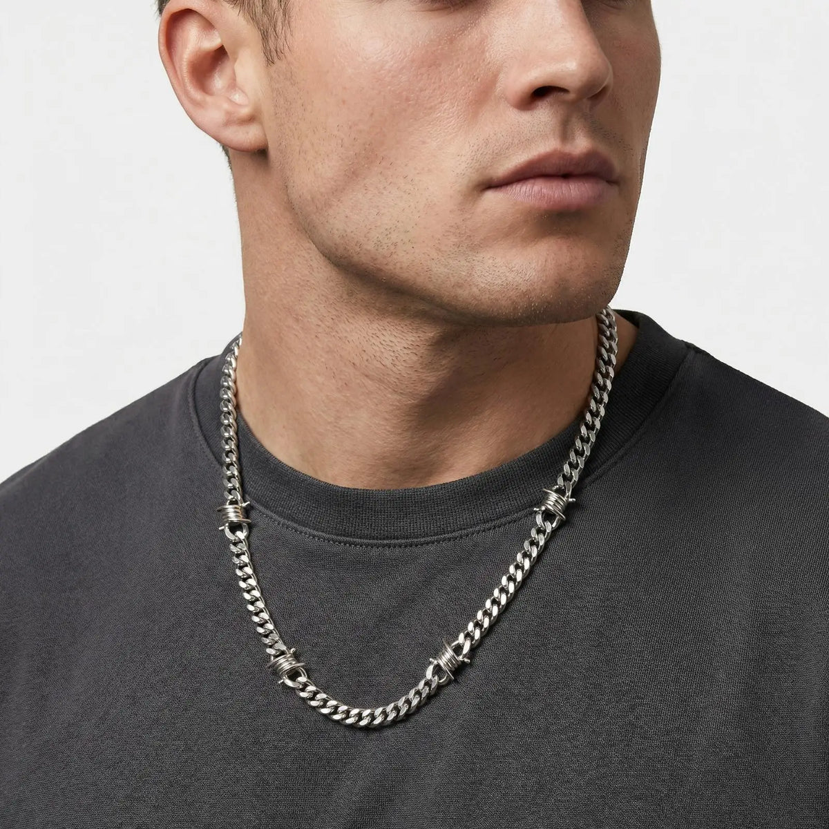 Y2K Thorns Barbed Cuban Chain Necklace