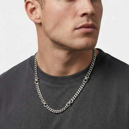 Y2K Thorns Barbed Cuban Chain Necklace