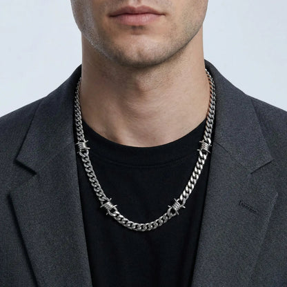 Y2K Thorns Barbed Cuban Chain Necklace