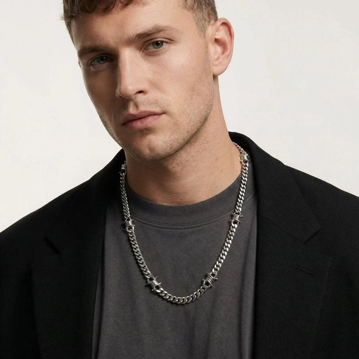 Y2K Thorns Barbed Cuban Chain Necklace
