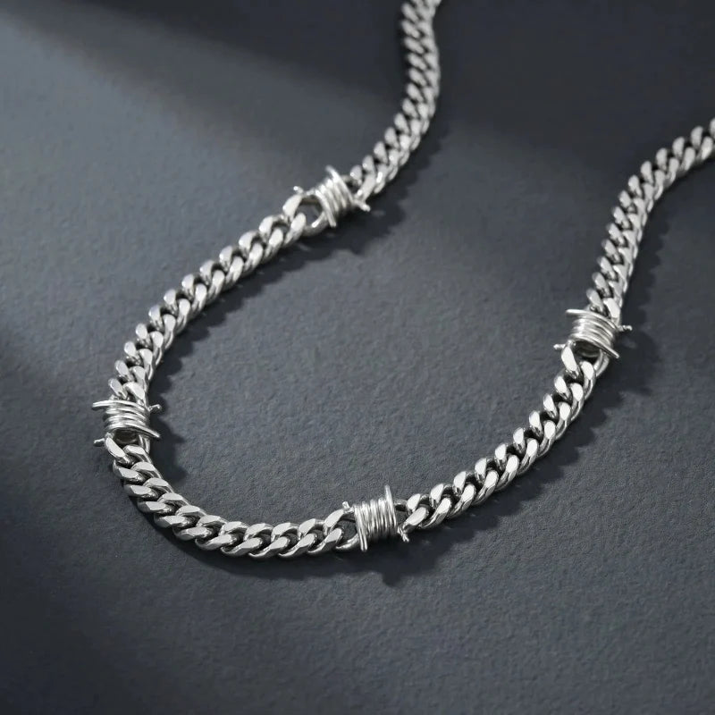 Y2K Thorns Barbed Cuban Chain Necklace