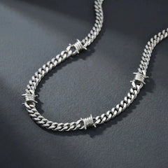 Y2K Thorns Barbed Cuban Chain Necklace