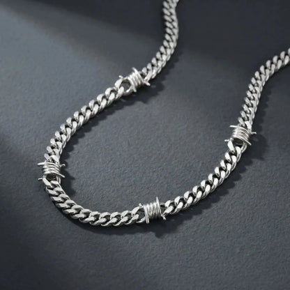 Y2K Thorns Barbed Cuban Chain Necklace