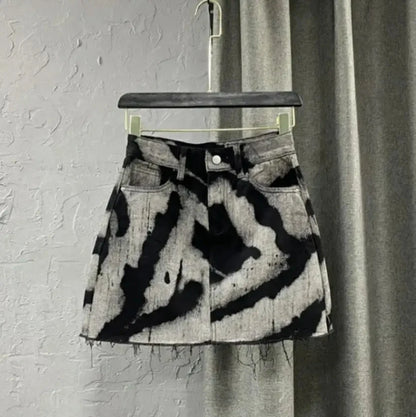 Y2K Tie Dye Printed Mini Skirt