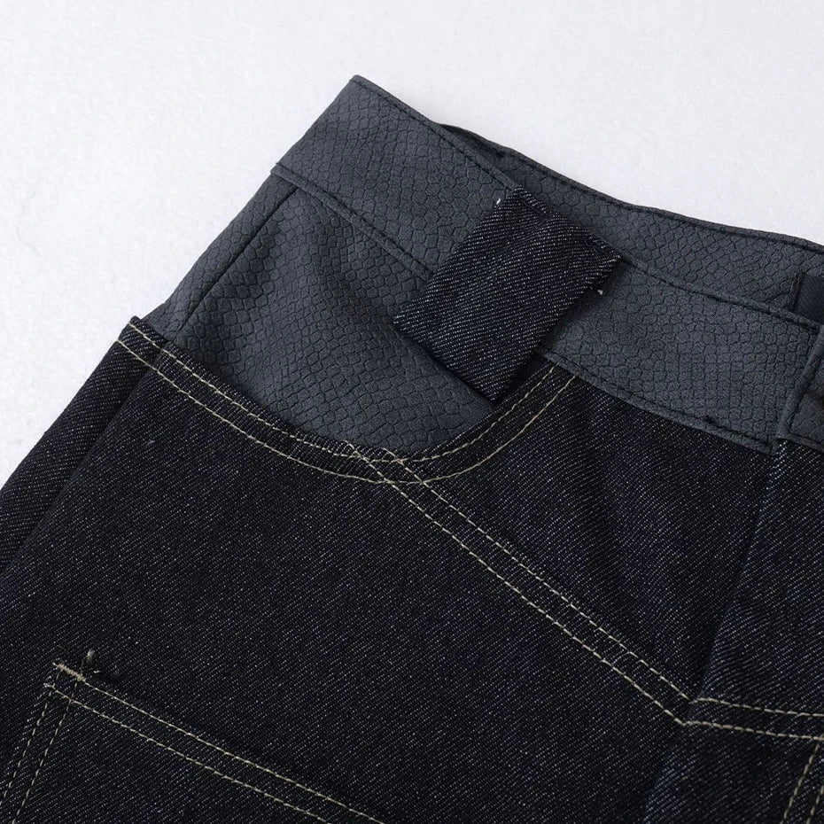 Y2K Tribal Embroidered Baggy Wide Leg Barrel Jeans