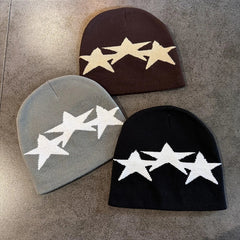 Y2K Triple Star Pentagram Beanie