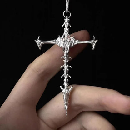 Y2K Vintage Cross Pendant Goth Necklace