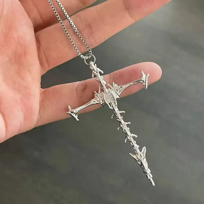 Y2K Vintage Cross Pendant Goth Necklace