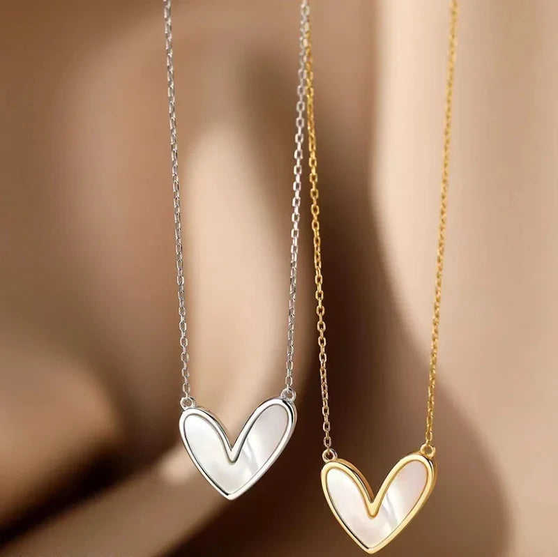 Y2K Vintage Elegant Abstract Love Heart Pendant Necklace
