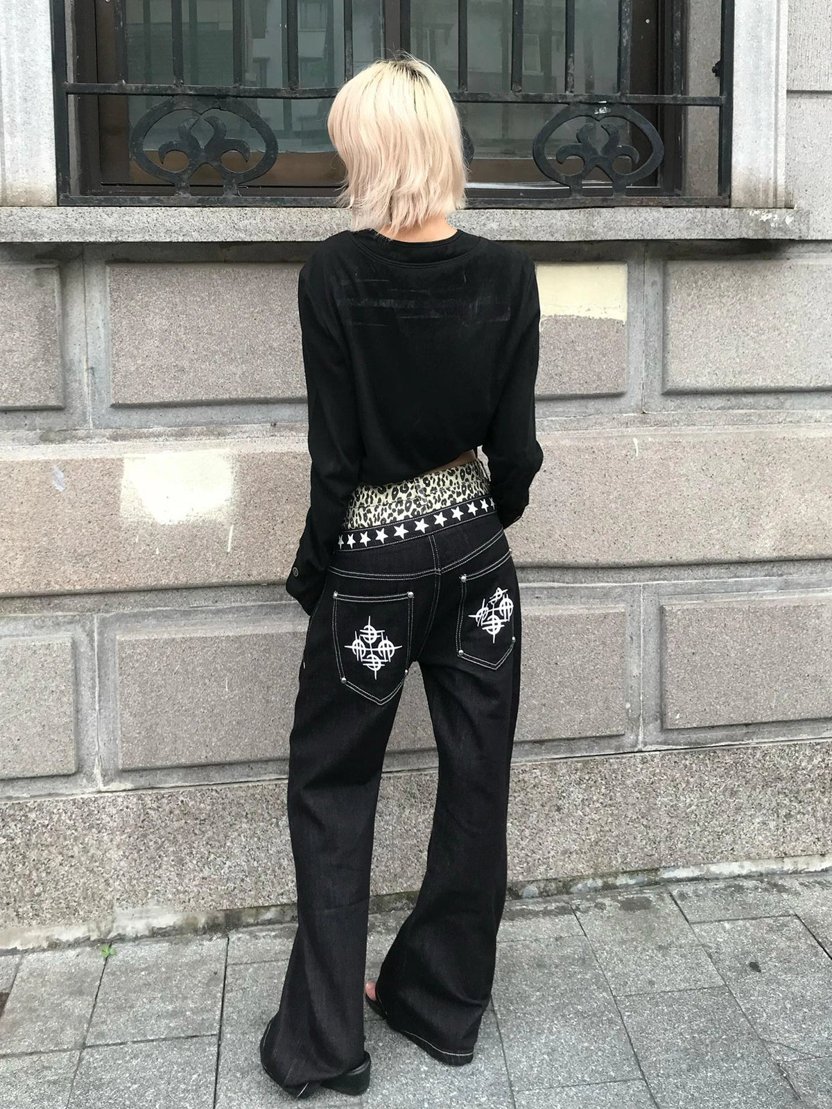 Y2K Vintage Gothic Black Long Sleeve Top
