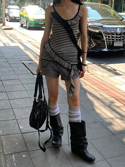 Y2K Vintage High Waist Cargo Shorts