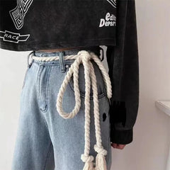 Y2K Vintage Thick Rope Belt