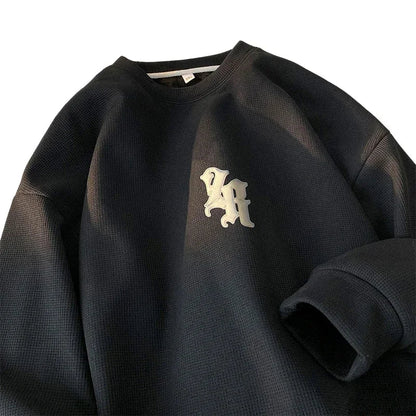 Y2K Waffle Print Sweatshirt