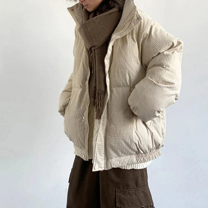 Y2K Waffle Shell Padded Puffer Jacket Coat